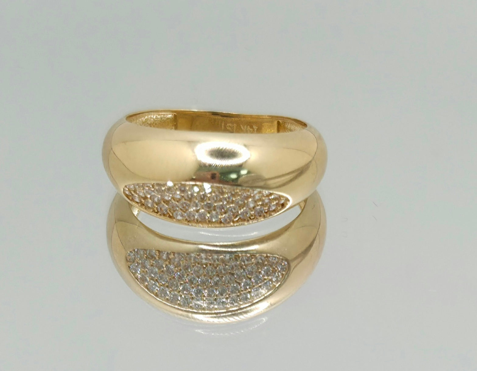14K MODERN CZ DIFFERENT SHELL RING – 7 – JY Jewelry Wholesale