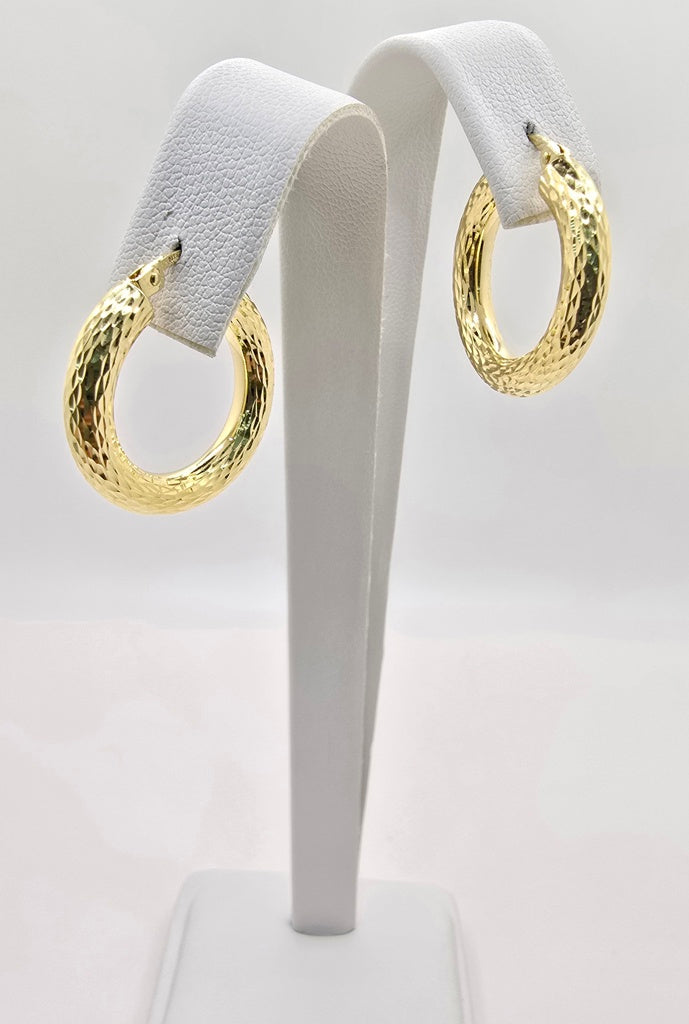 10K DIAMOND CUT HOOPS EARRINGS – 2 – JY Jewelry Wholesale