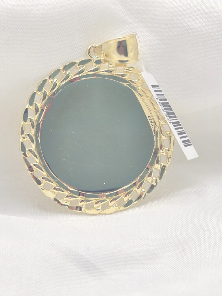 10K ROUND CHAIN DETAIL MEMORIAL PENDANT – JY Jewelry Wholesale