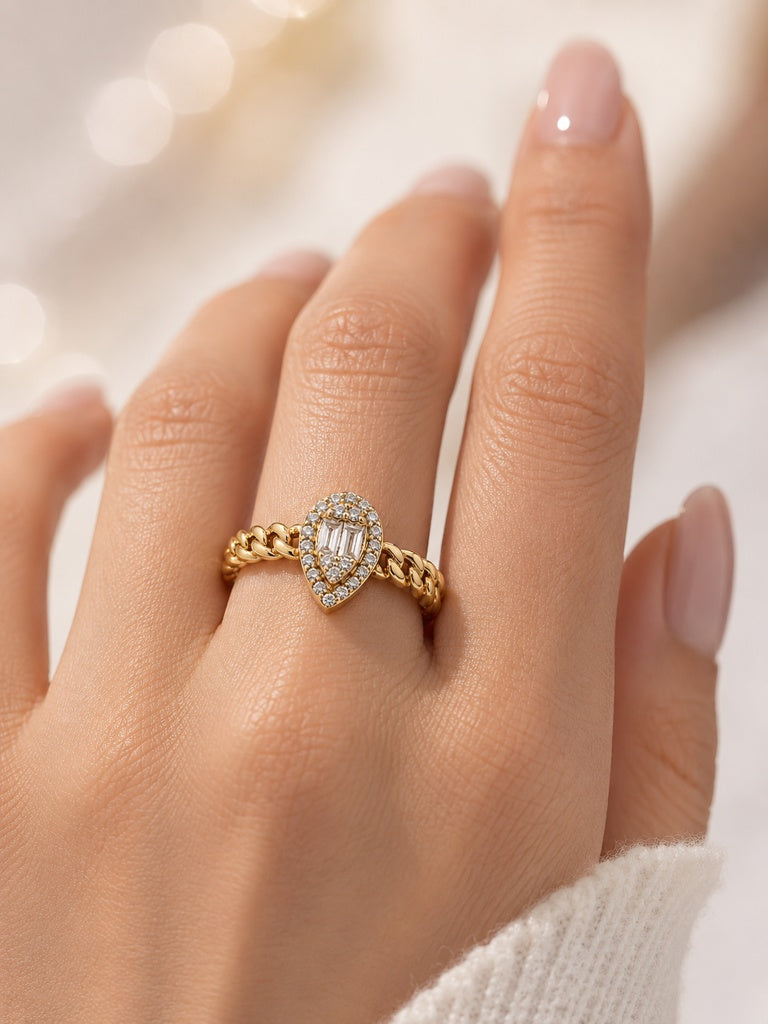 14K GOLD & DIAMOND MIAMI CUBAN RING – 7 – JY Jewelry Wholesale