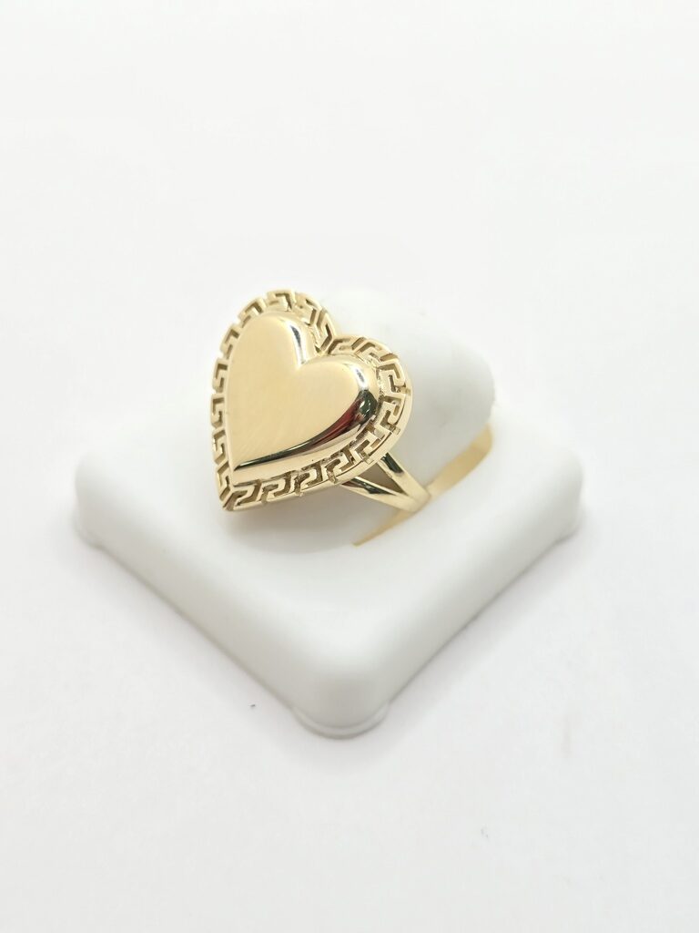 14K GREEK STYLE HEART RING – 7 – JY Jewelry Wholesale