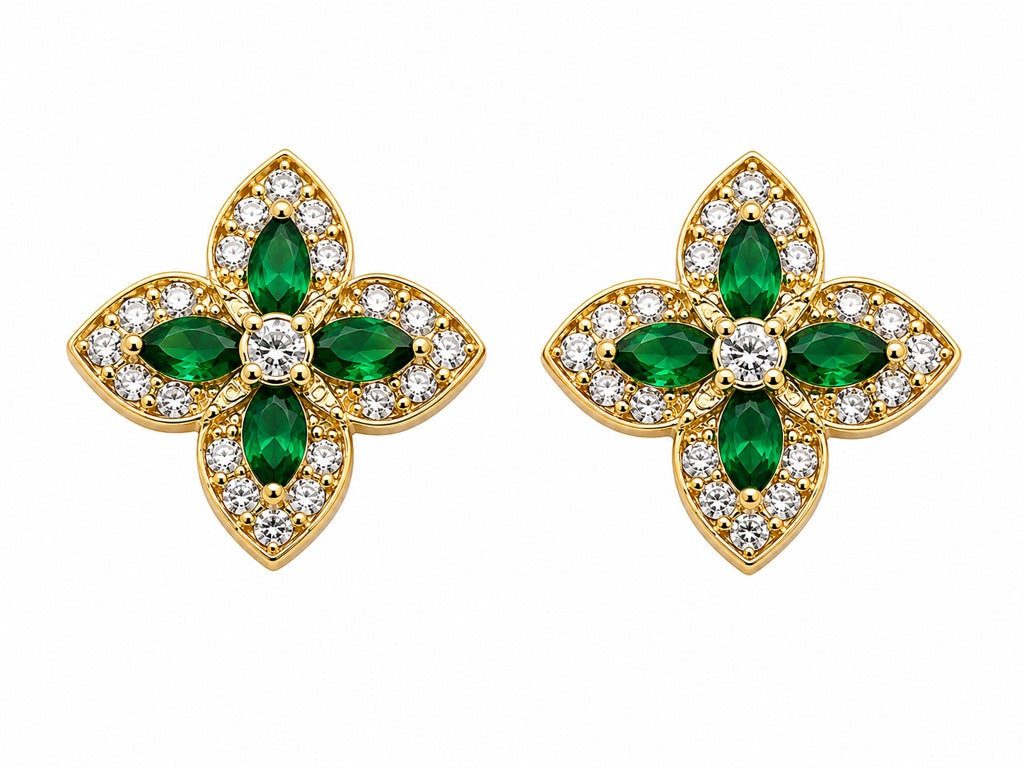 10K CZ COLOR FLOWER EARRINGS Size – JY Jewelry Wholesale