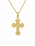 10K NUGGET DESIGN ROMAN CROSS PENDANT – SMALL – JY Jewelry Wholesale