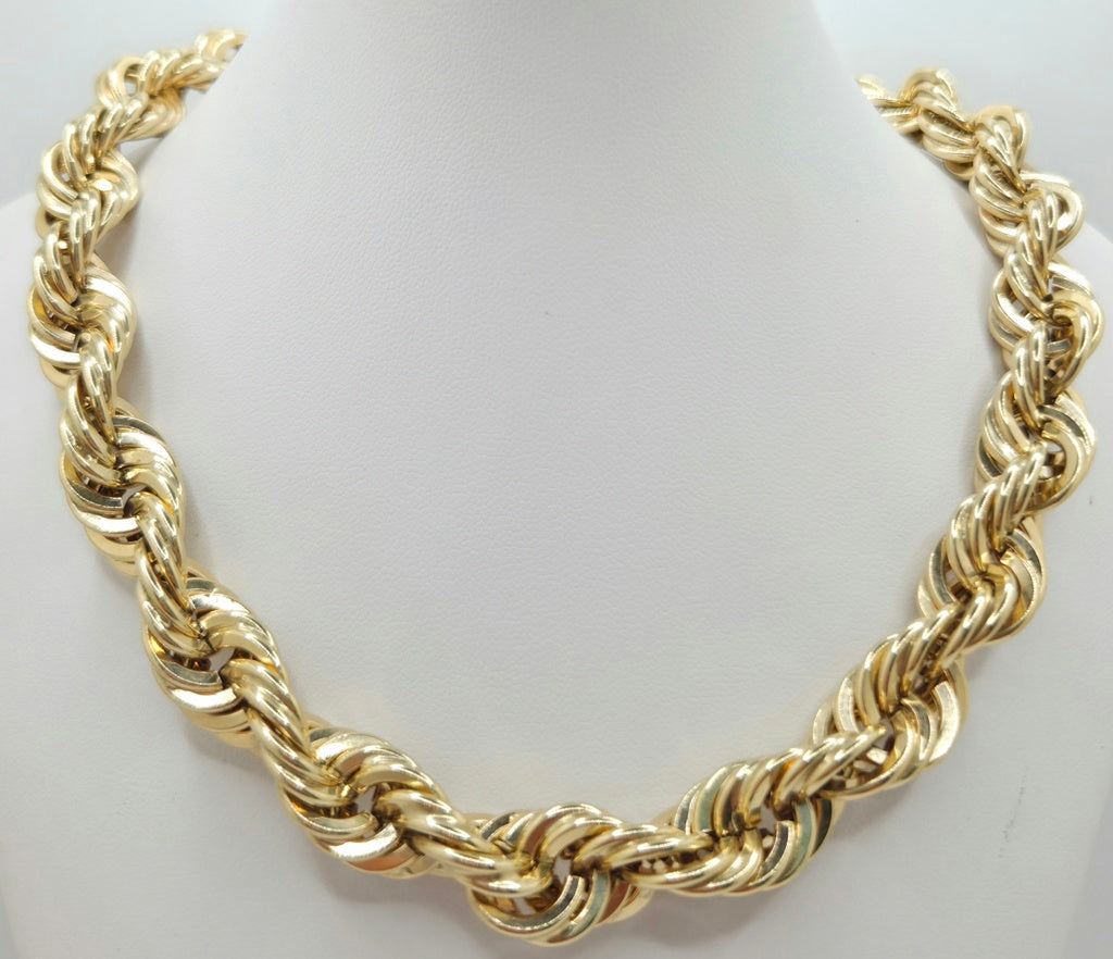 10K ROPE CHAIN – 26" 12.5MM – JY Jewelry Wholesale