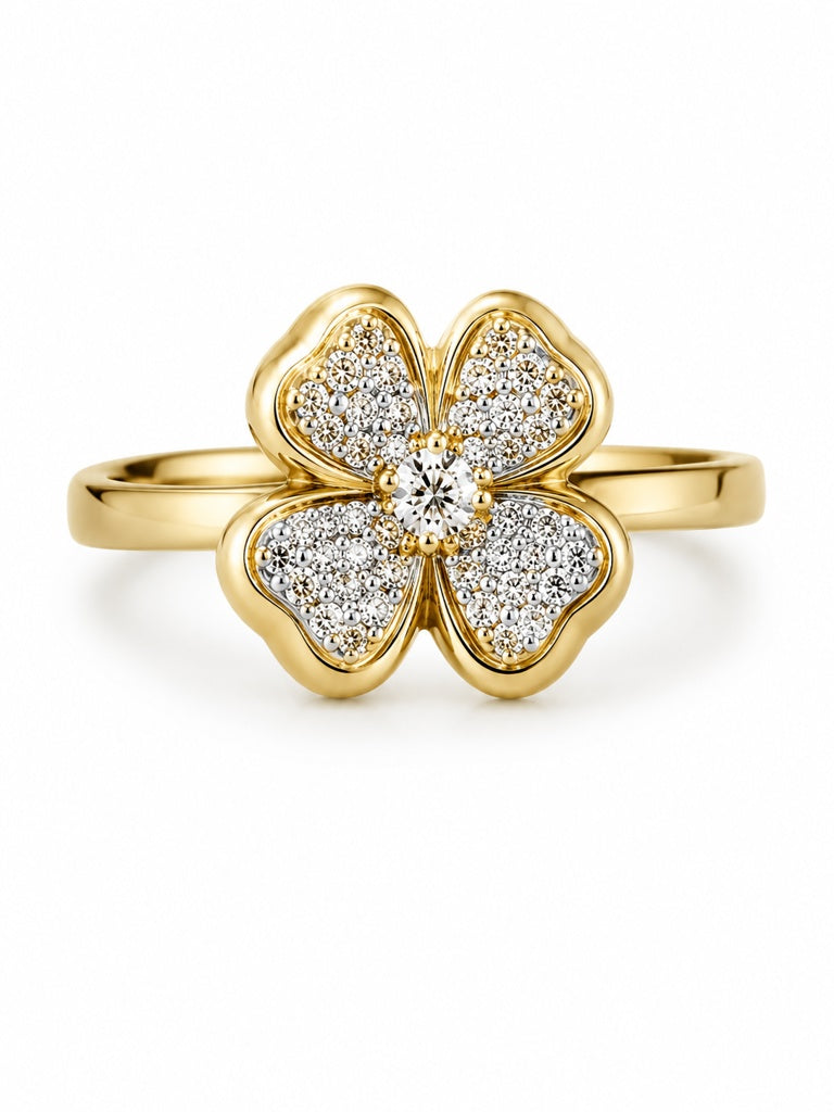 10K CZ PUFFY FLOWER RING – 7.5 – JY Jewelry Wholesale