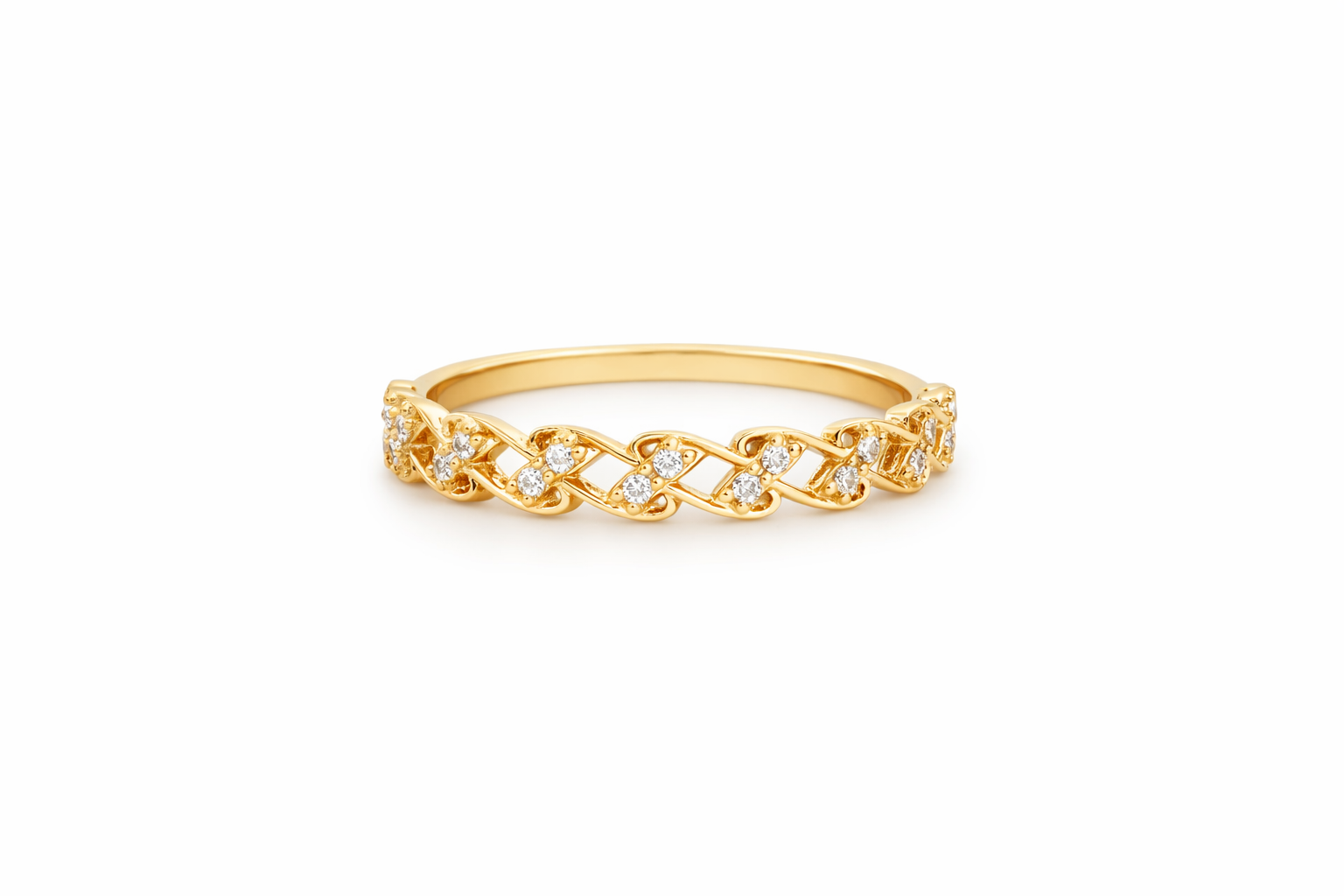 14K SIMPLE RING WITH BEAUTIFUL CZ DETAILS – 7 – JY Jewelry Wholesale