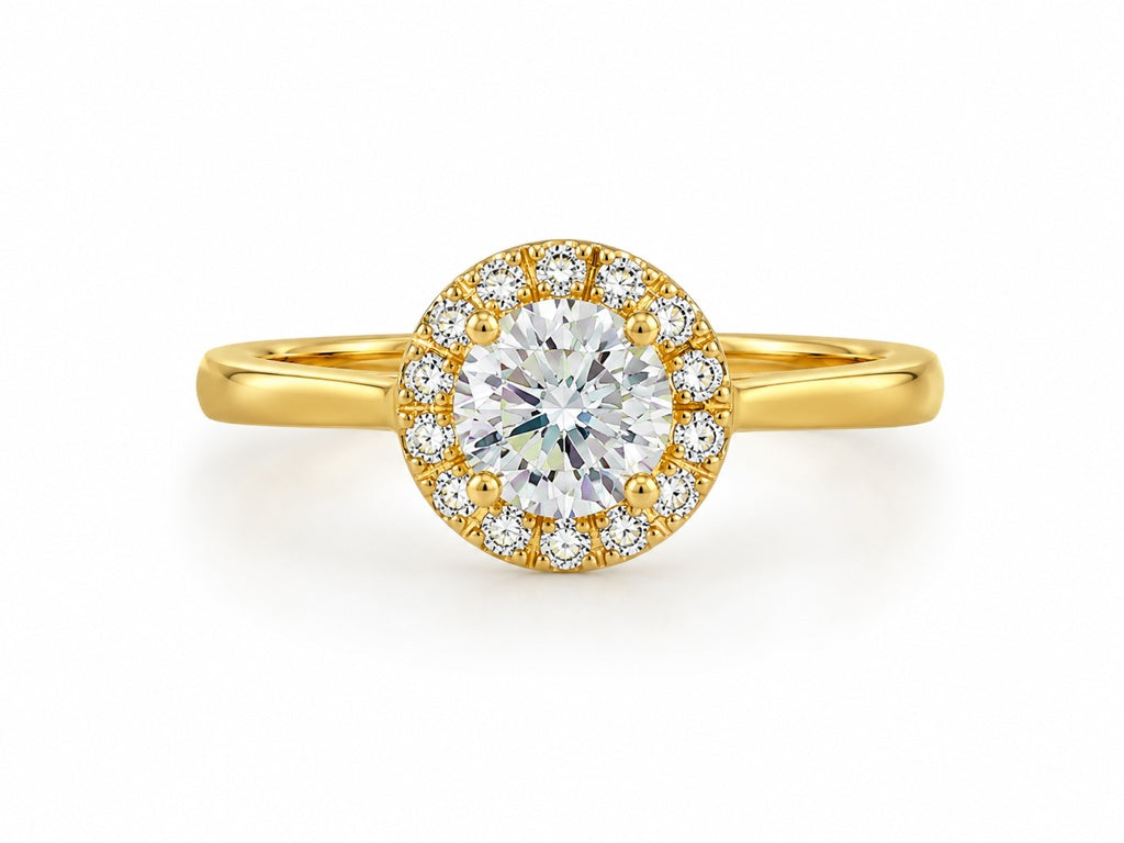 14K GOLD AND MOISSANITE SOLITAIRE RING+DIAMOND – 7 – JY Jewelry Wholesale