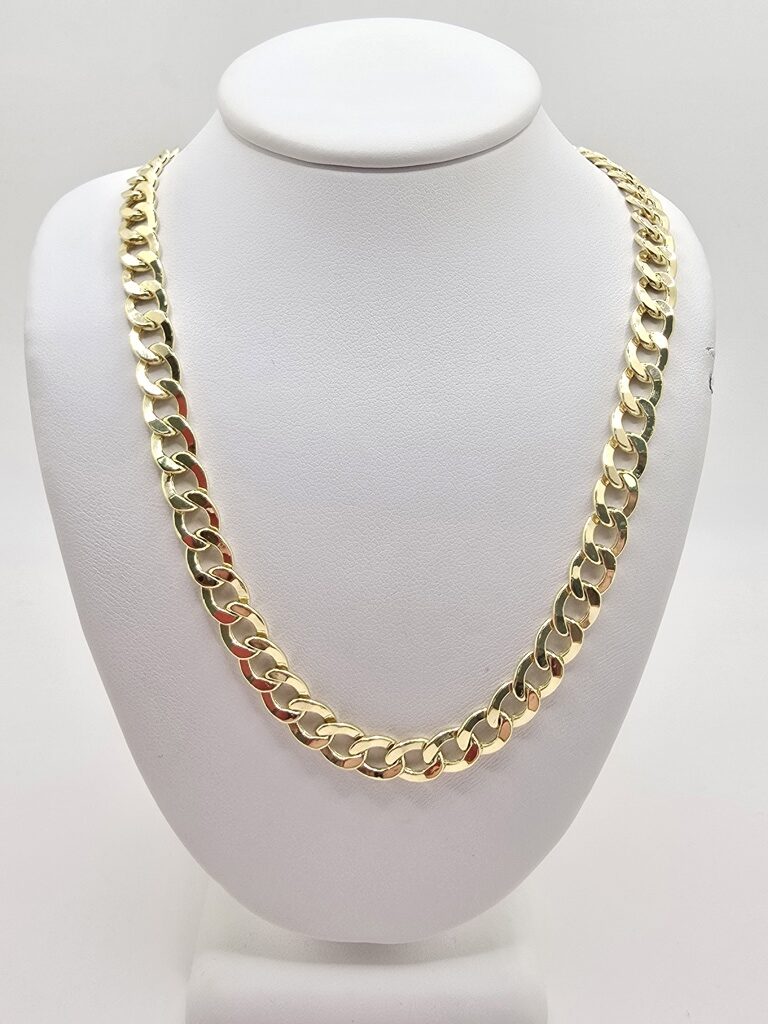10K HOLLOW CUBAN CURB FLAT CHAIN – 20" 6.5MM – JY Jewelry Wholesale
