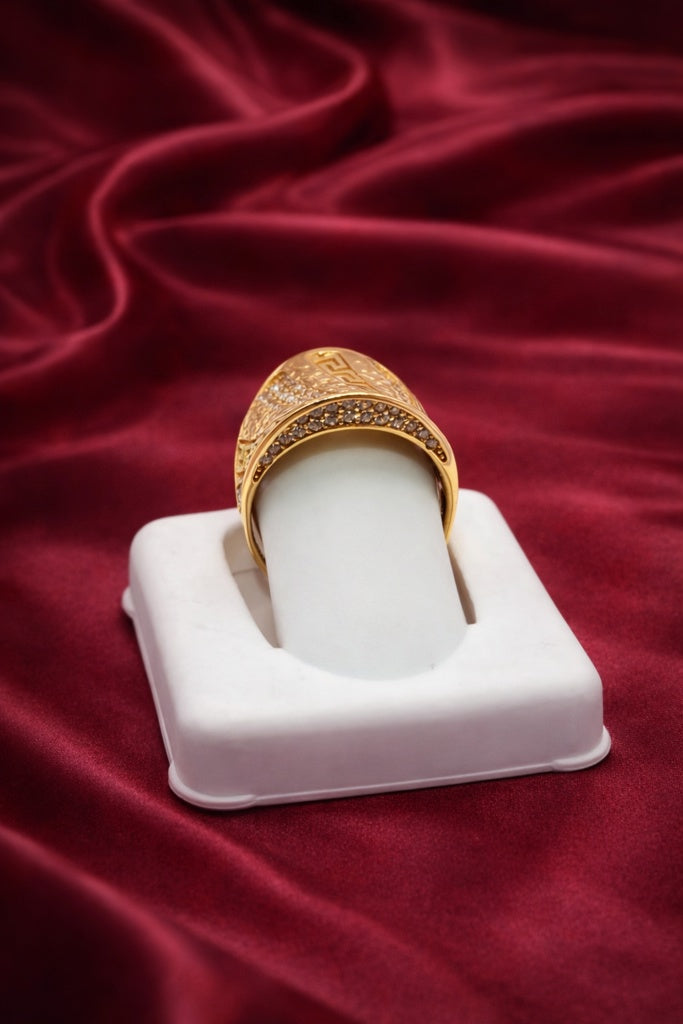 10K CZ GREEK AND NUGGETS DETAILS WOMAN'S RING – 8 – JY Jewelry Wholesale
