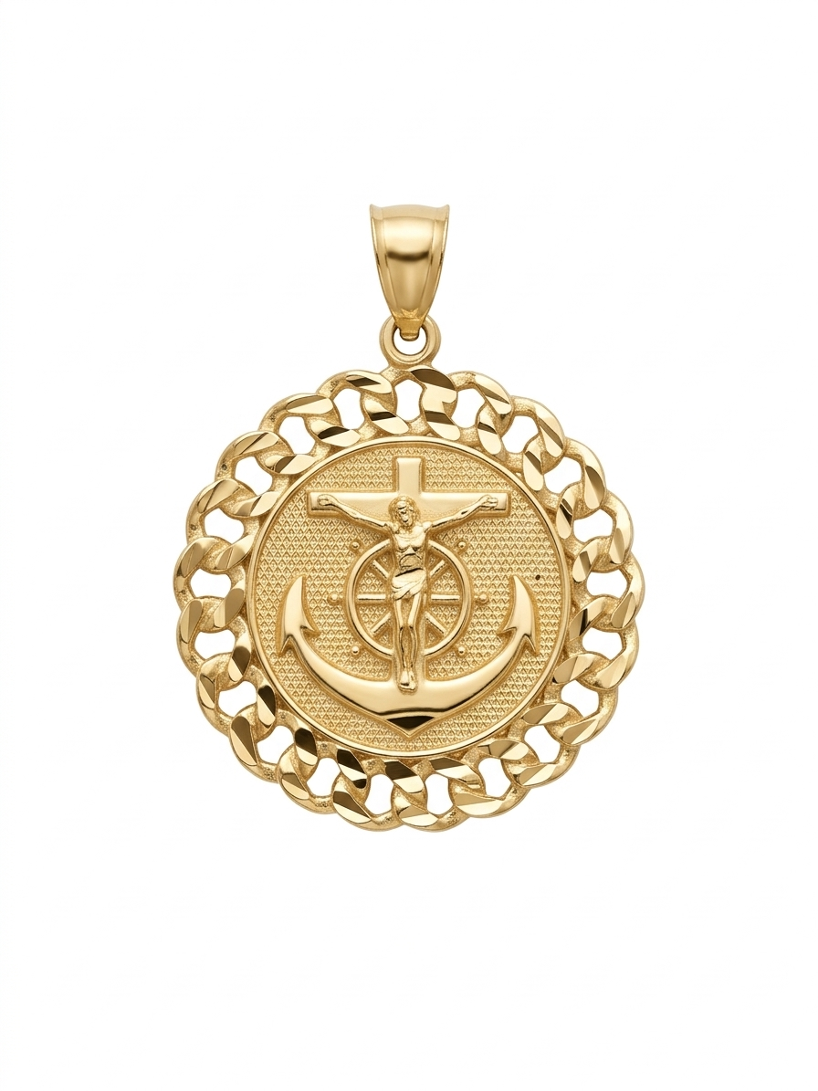 10K ROUND ANCHOR PENDANT – JY Jewelry Wholesale
