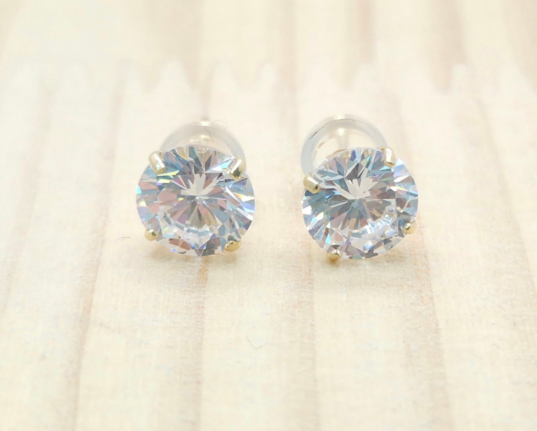 14K ROUND SOLITAIRE EARRINGS 6MM – 6MM – JY Jewelry Wholesale