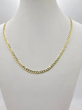 14K SOLID CUBAN CURB FLAT CHAIN – 16" 3.5MM – JY Jewelry Wholesale
