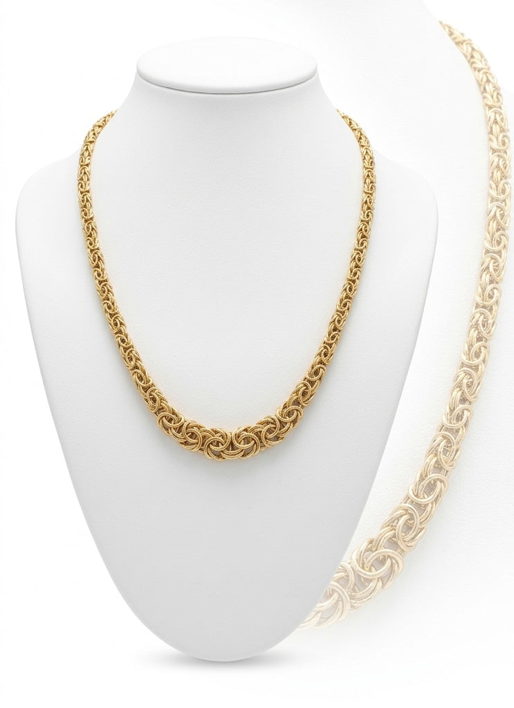 14K MODERN BYZENTINE NECKLACE – 18" – JY Jewelry Wholesale
