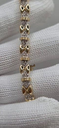 14K YELLOW GOLD ROUND NATURAL DIAMOND WOMAN'S TENNIS BRACELET – 7.5MM 7.5" – JY Jewelry Wholesale