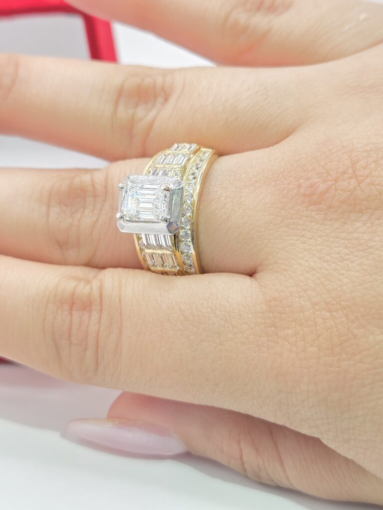 10K ELEGANT BAGUETTE SQUARE DESIGN RING – 8 – JY Jewelry Wholesale