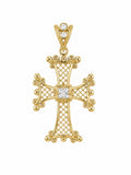 10K VINATAGE SQUARE CROSS PENDANT – LARGE – JY Jewelry Wholesale
