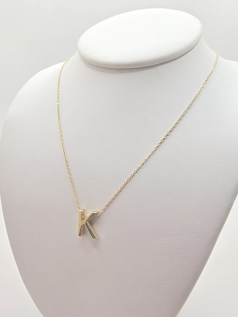 14K LETTER "K" CHAIN – 18" – JY Jewelry Wholesale