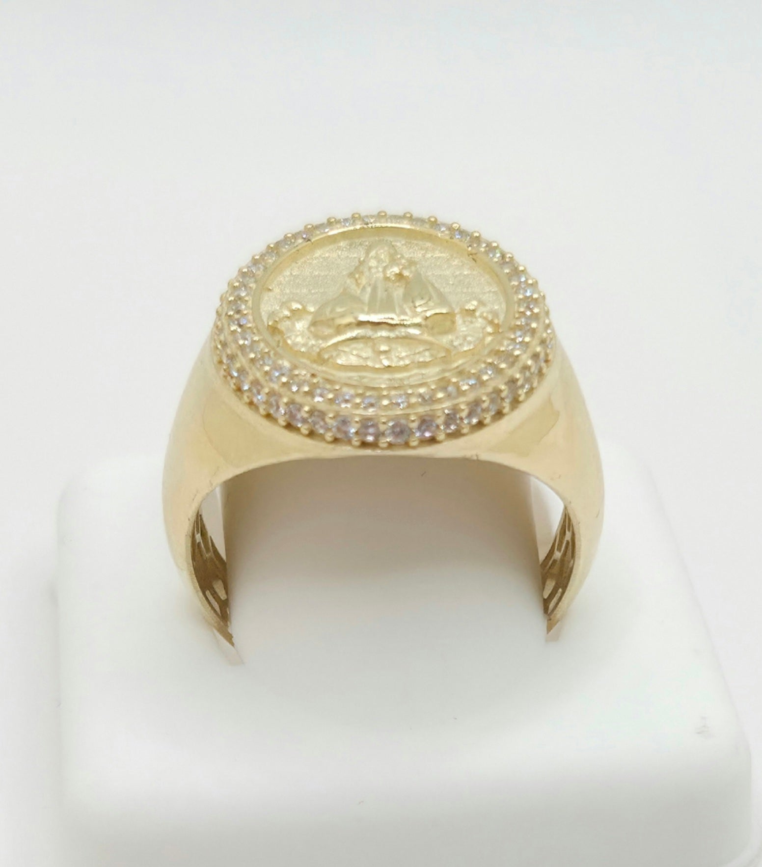 10K CZ OVAL CARIDAD RING – 11 – JY Jewelry Wholesale
