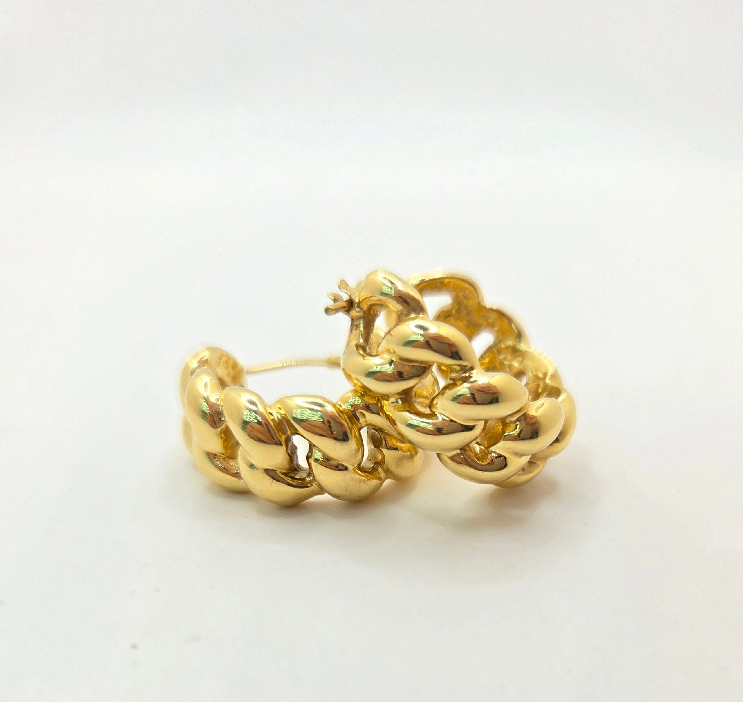10K CHAIN STYLE HOOPS EARRINGS – JY Jewelry Wholesale