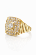 10K EXOTIC CZ SQUARE STONE CENTER DETAIL RING – 10-10.5 – JY Jewelry Wholesale