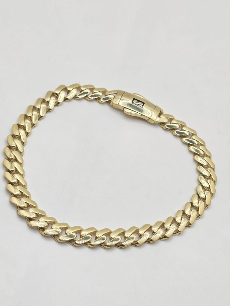 10K PLAIN CERTIFIED MONACO BRACELET – 7.5" 6.5MM – JY Jewelry Wholesale