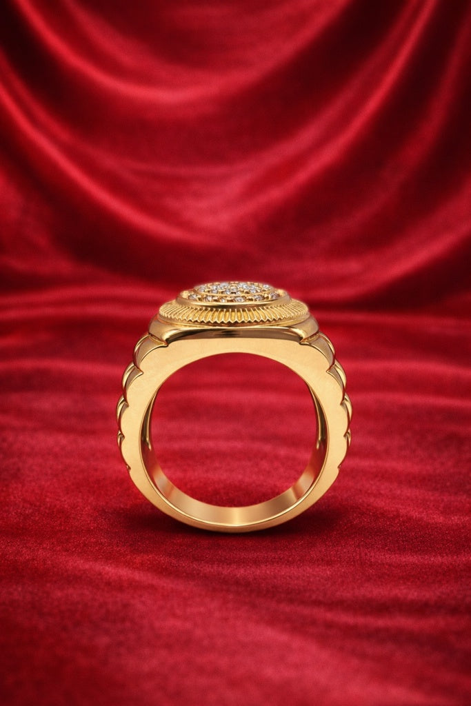 10K ELEGANT ROUND CZ DETAIL MAN'S RING – 11.5-12 – JY Jewelry Wholesale