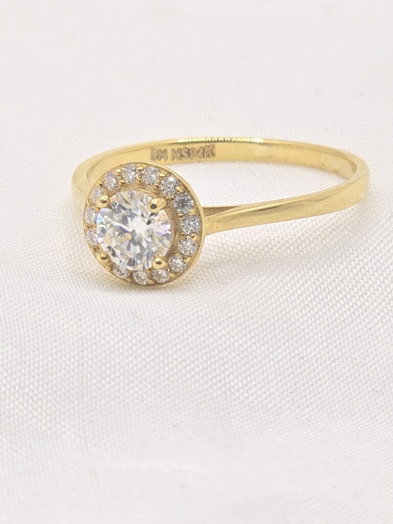 14K YG SOLITAIRE 0.75CT MOISSANITE WOMAN'S RING – 7 WIIGTH 1.53 GRS – JY Jewelry Wholesale