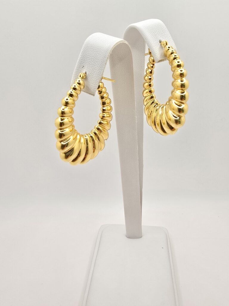 10K SHRIMP DESIGN HOOPS EARRINGS – 4 – JY Jewelry Wholesale