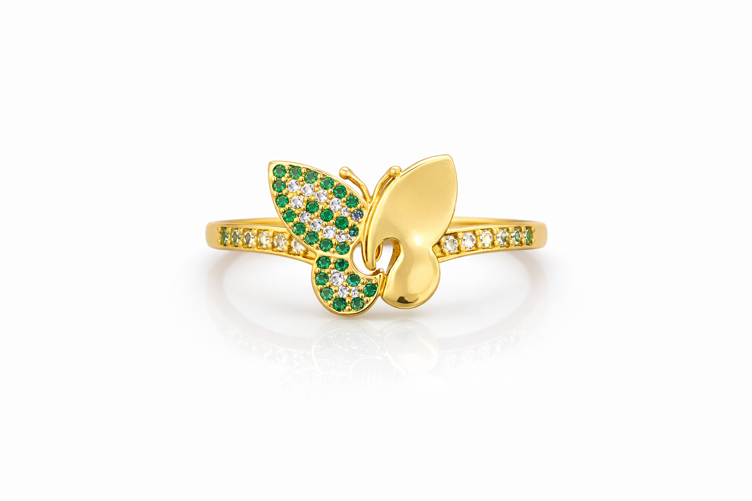 10K BUTTERFLY RING WITH BEAUTIFUL COLORED CZ DETAILS – 7.5 – JY Jewelry Wholesale