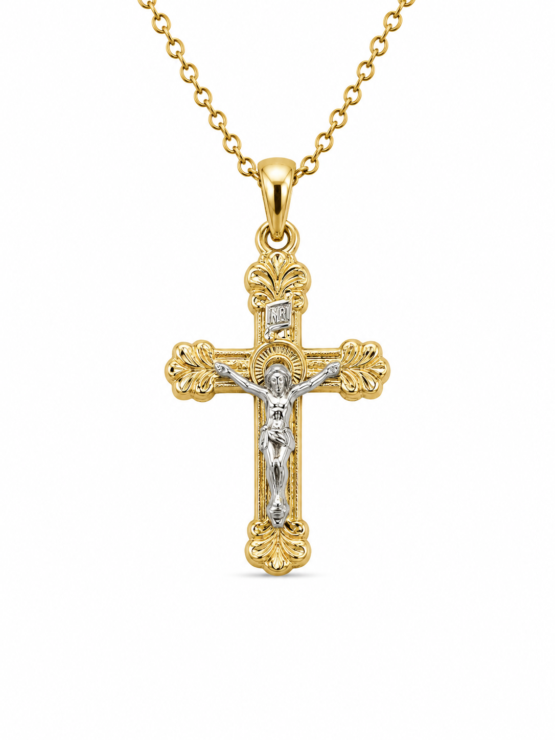 14K SMALL VINTAGE STYLE CHRIST ON CROSS PENDANT – JY Jewelry Wholesale