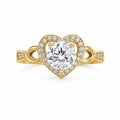 14K ELEGANT HEART RING WITH WHITE STONE – 8 – JY Jewelry Wholesale