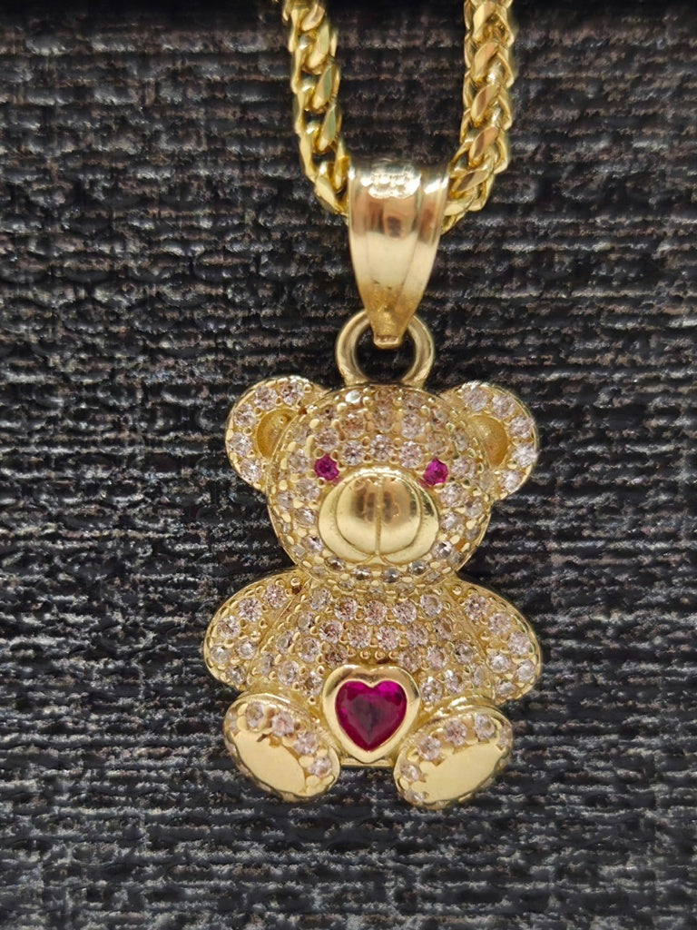 10K RED CZ MEDIUM BEAR PENDANT – JY Jewelry Wholesale