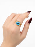 10K ROUND EYE CENTER RING – 7 – JY Jewelry Wholesale