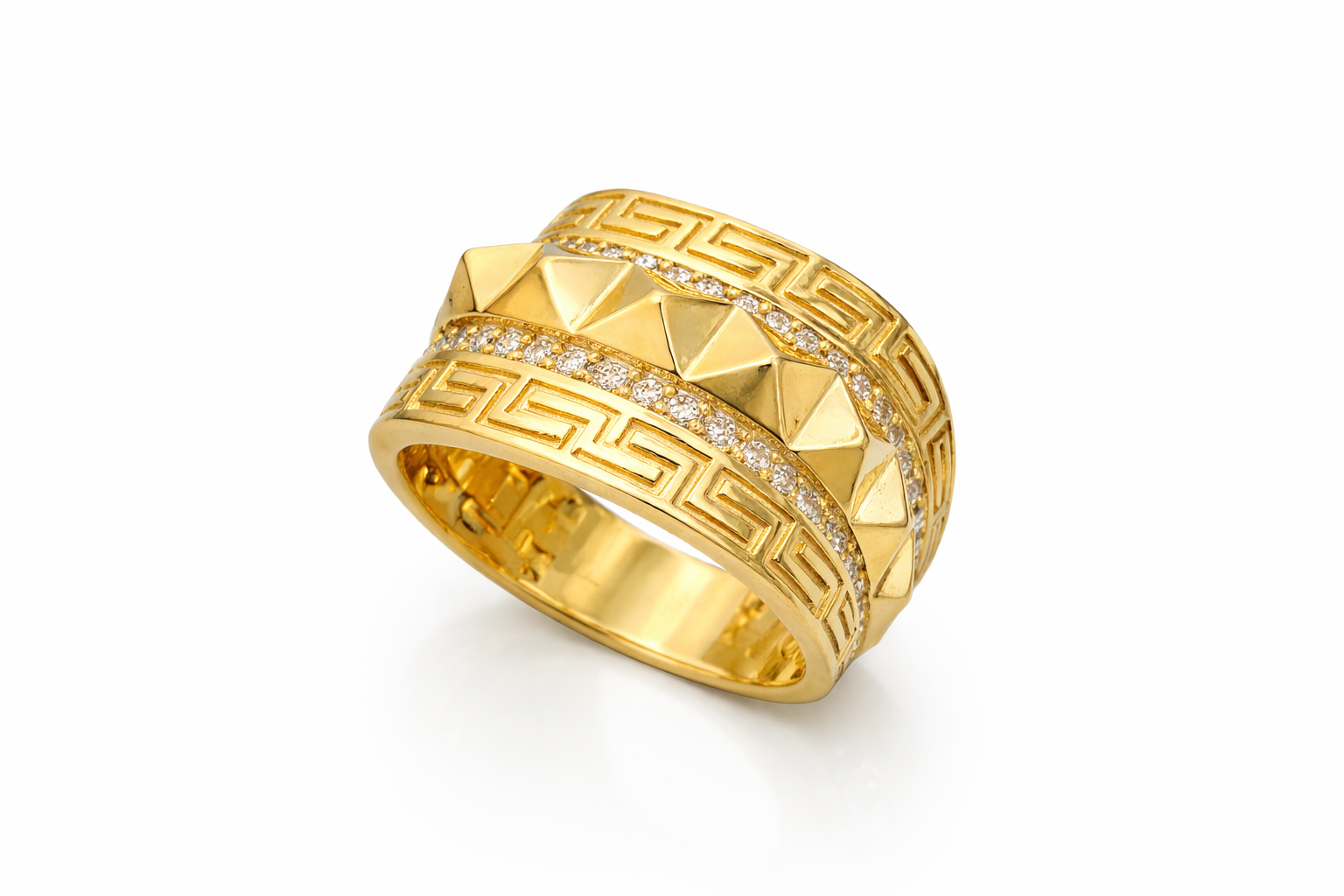 10K MODERN GREEK DESIGN WOMAN'S RING – 8 – JY Jewelry Wholesale