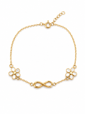 10K TWO FLOWER INFINITE BRACELET – 7.5" – JY Jewelry Wholesale