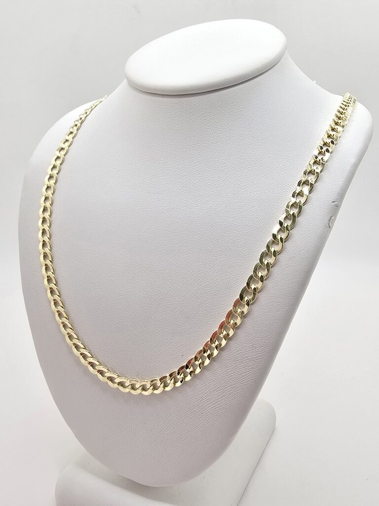 14K HOLLOW CUBAN CURB FLAT CHAIN – 20" 5MM – JY Jewelry Wholesale