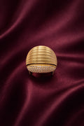 10K MODERN STRIATED RING WITH CZ ROW DETAIL – 7-8 – JY Jewelry Wholesale