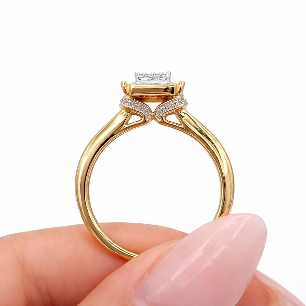 10K SQUARE ELEGANT DIAMOND PROMISE RING – 7/0.26CT – JY Jewelry Wholesale