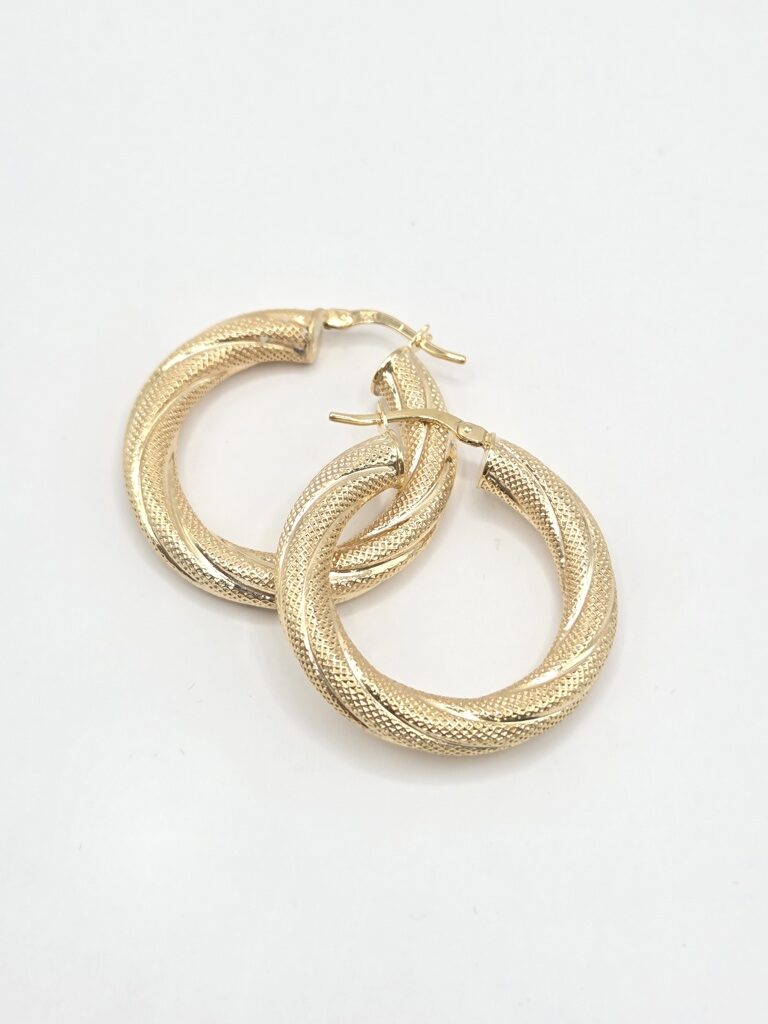 10K CROOKED NEVADAS HOOPS EARRINGS – 2 4MM – JY Jewelry Wholesale