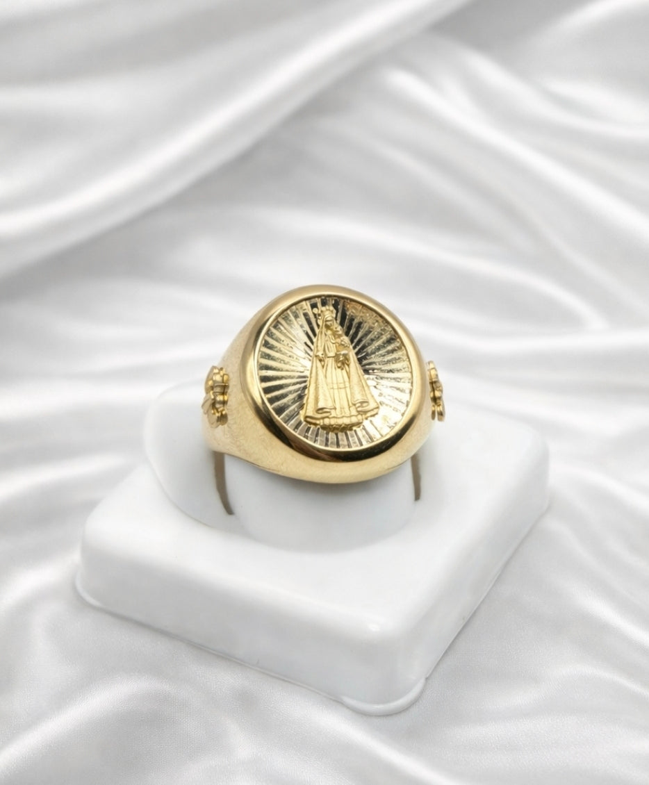 10K DIAMOND CUT BACKGROUND CARIDAD ROUND RING – 9.5 – JY Jewelry Wholesale