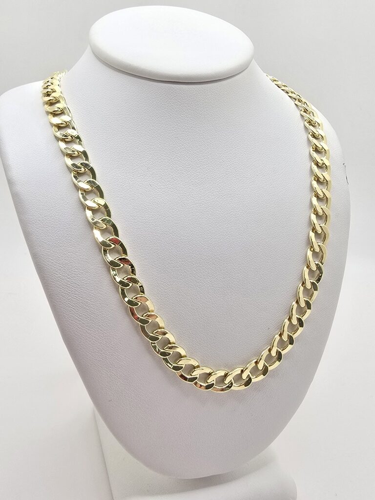 14K HOLLOW CUBAN CURB FLAT CHAIN – 6.5MM 18" – JY Jewelry Wholesale