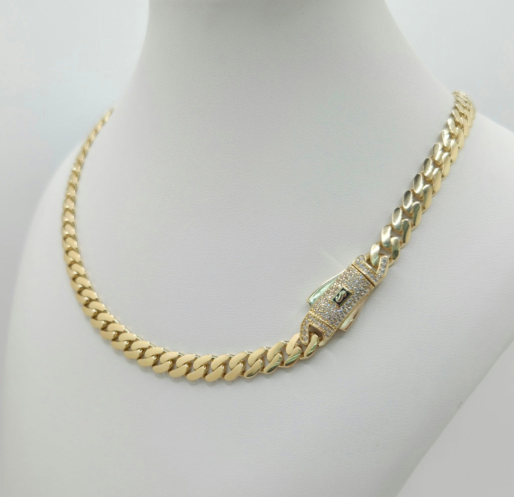 14K MONACO STYLE CHAIN – 18" 8MM – JY Jewelry Wholesale