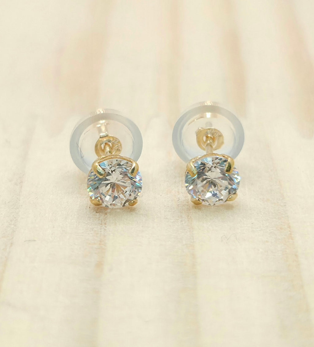 14K SOLITAIRE EARRINGS – 4MM – JY Jewelry Wholesale