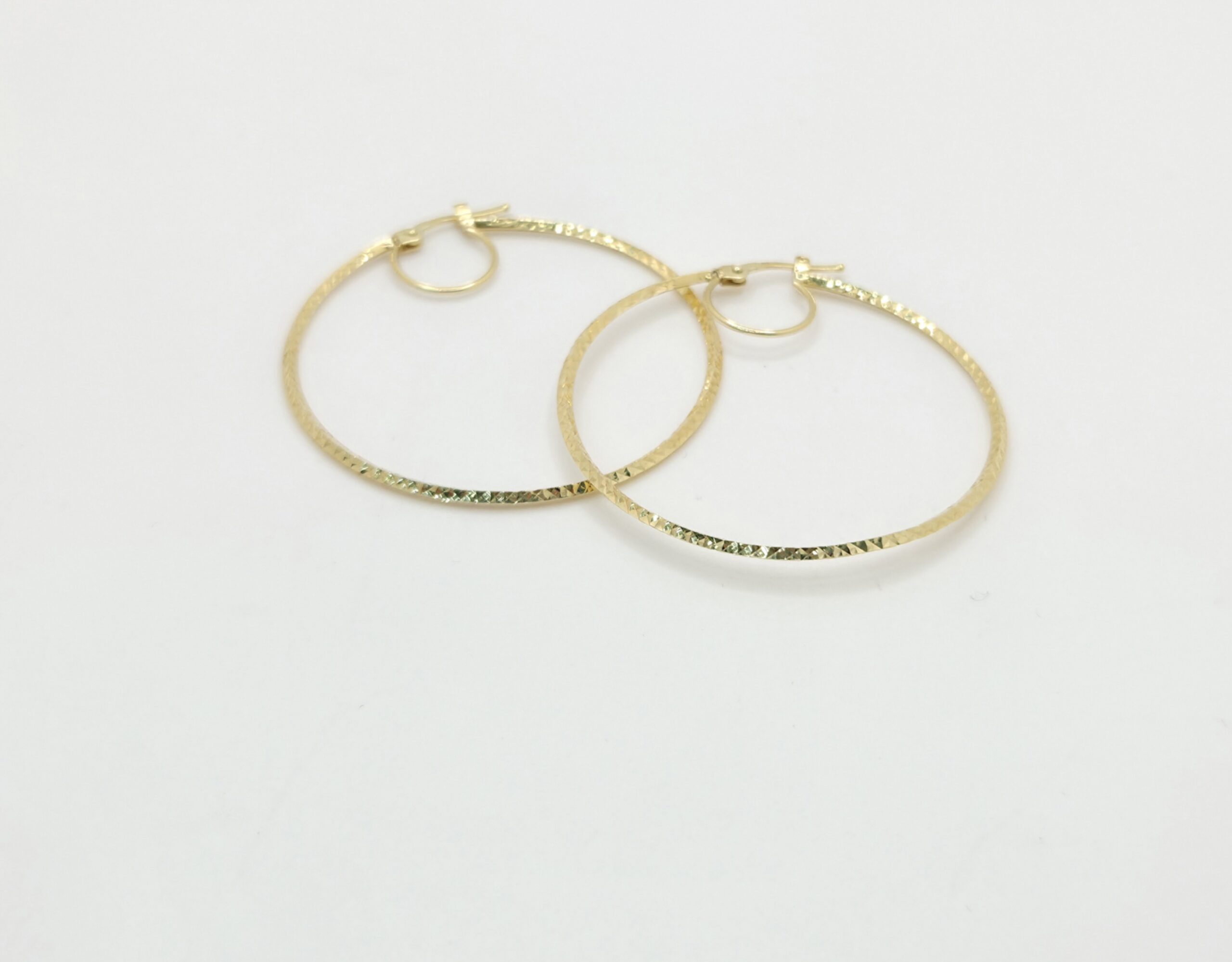 10K LARGE FINE DIAMOND CUT HOOPS EARRINGS – JY Jewelry Wholesale