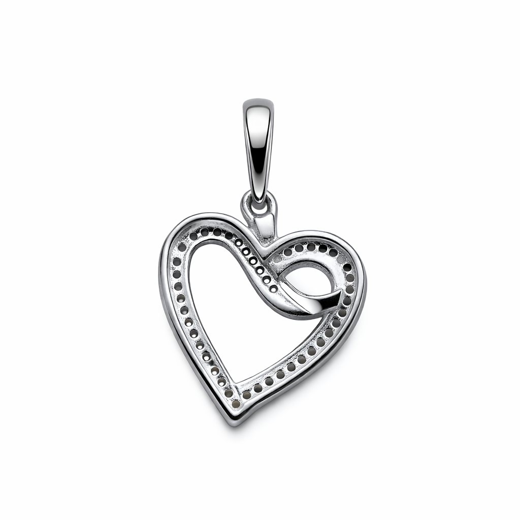 10K WHITE GOLD SMALL HEART SILHOUETTE DIAMOND PENDANT – JY Jewelry Wholesale