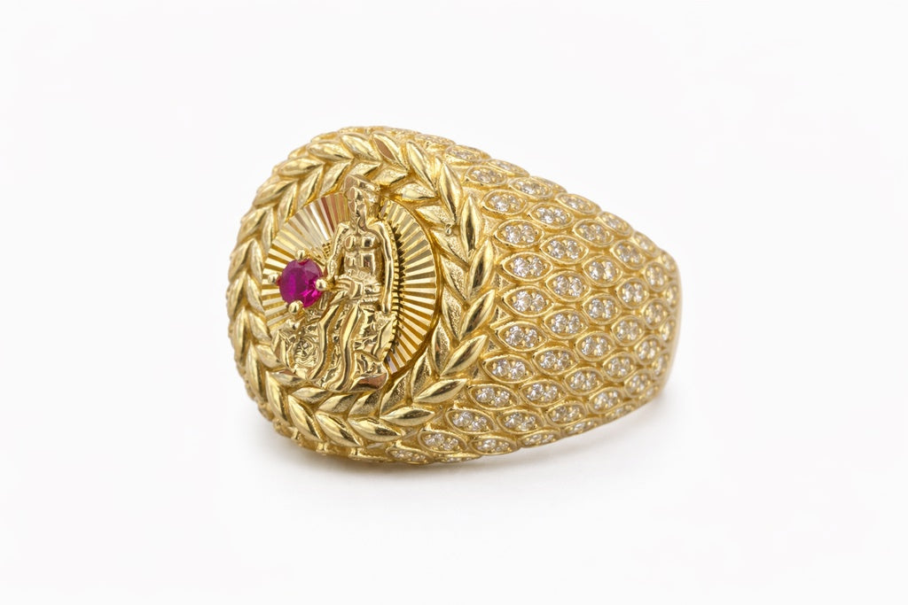 10K MODERN LEAVES FRAME CZ SAN LAZARO RING – 10.5-11 – JY Jewelry Wholesale