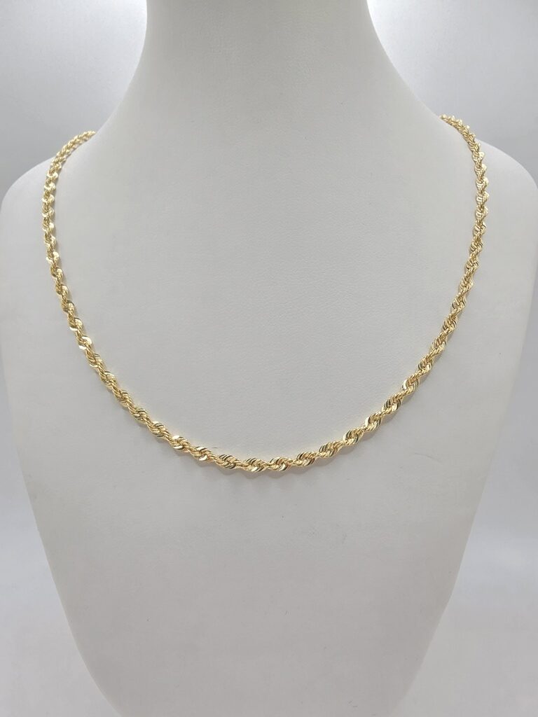10K ROPE CHAIN – 16" 3MM – JY Jewelry Wholesale