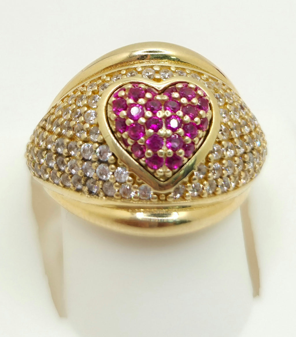14K PINK CZ HEART RING – 6.5 – JY Jewelry Wholesale