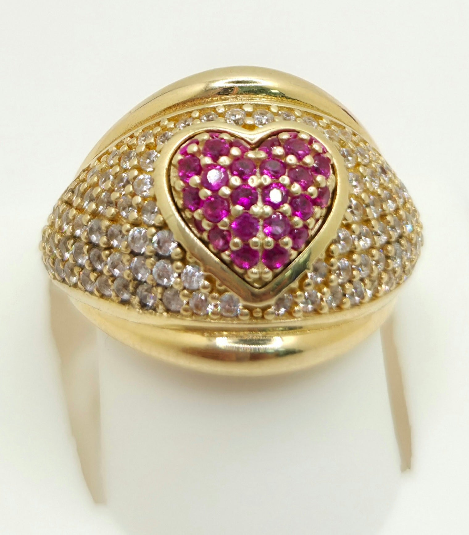 14K PINK CZ HEART RING – 6.5 – JY Jewelry Wholesale