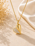 14K HALF CZ HEART PENDANT – SMALL – JY Jewelry Wholesale